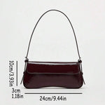 LAQUE — Glossy Patent Baguette Shoulder Bag