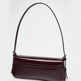 LAQUE — Glossy Patent Baguette Shoulder Bag