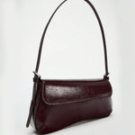 LAQUE — Glossy Patent Baguette Shoulder Bag
