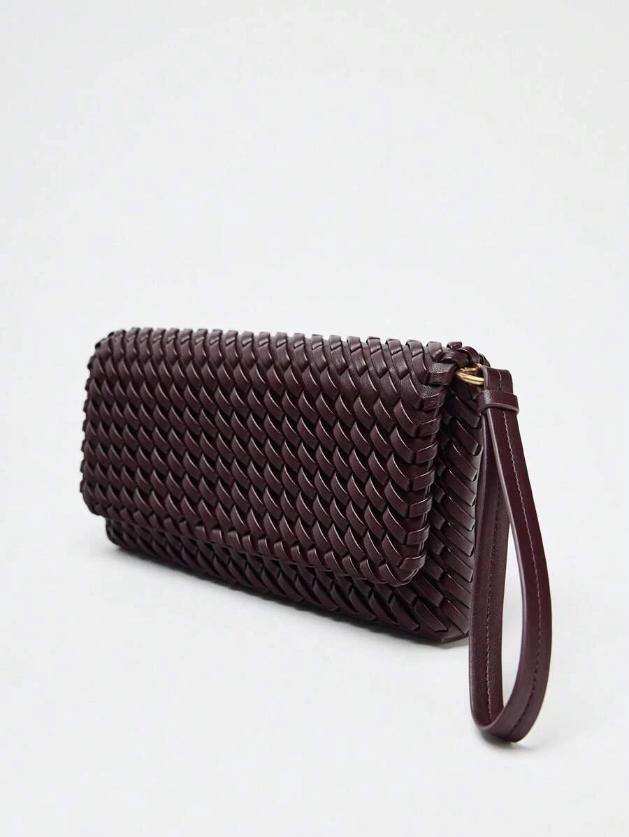 TRESSE — Woven Baguette Shoulder Bag
