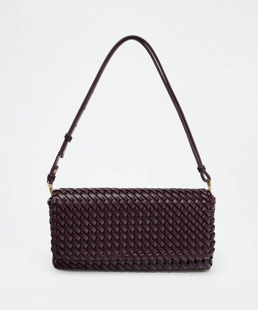TRESSE — Woven Baguette Shoulder Bag