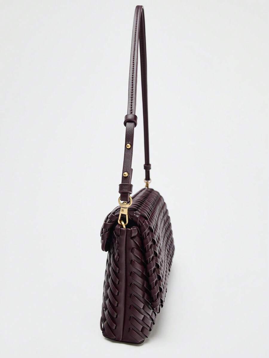 TRESSE — Woven Baguette Shoulder Bag