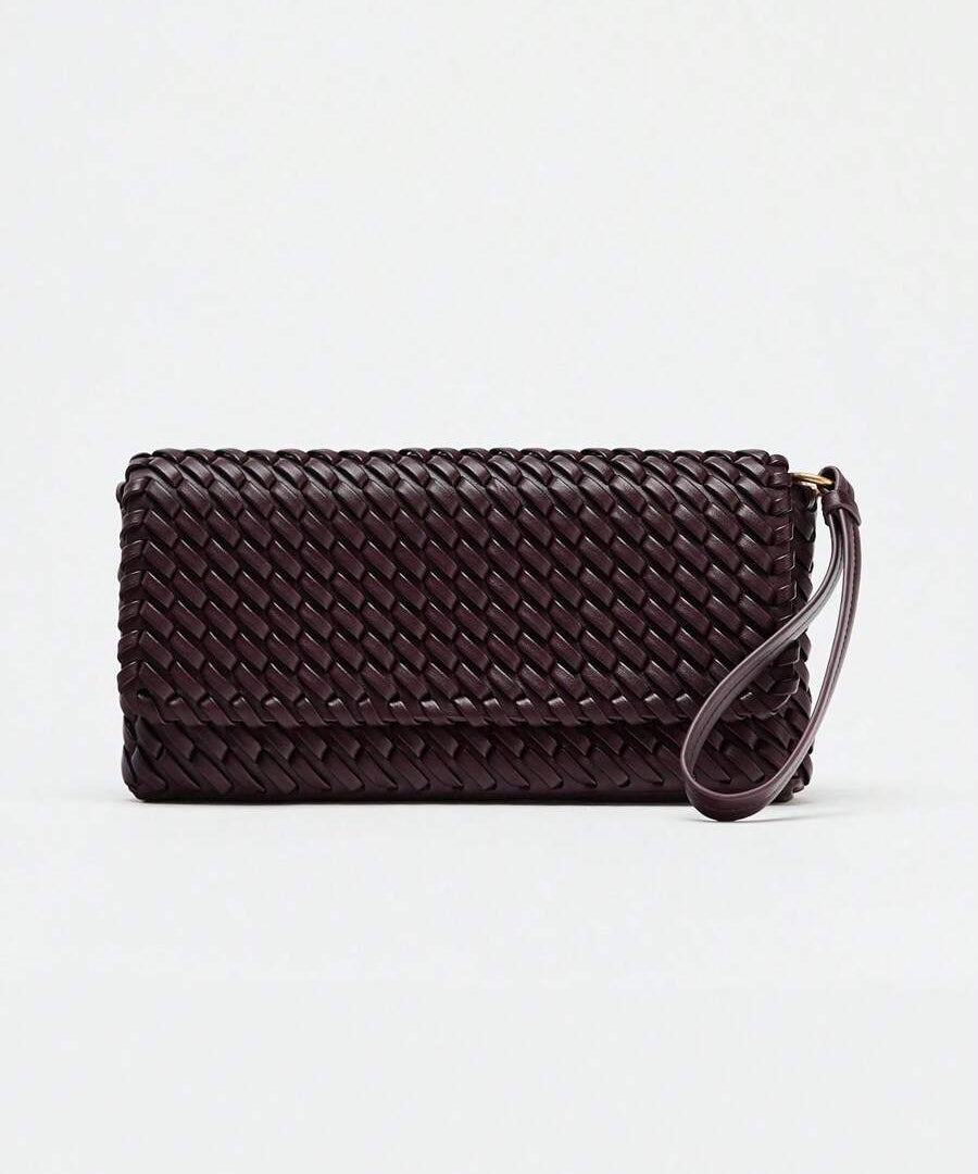 TRESSE — Woven Baguette Shoulder Bag