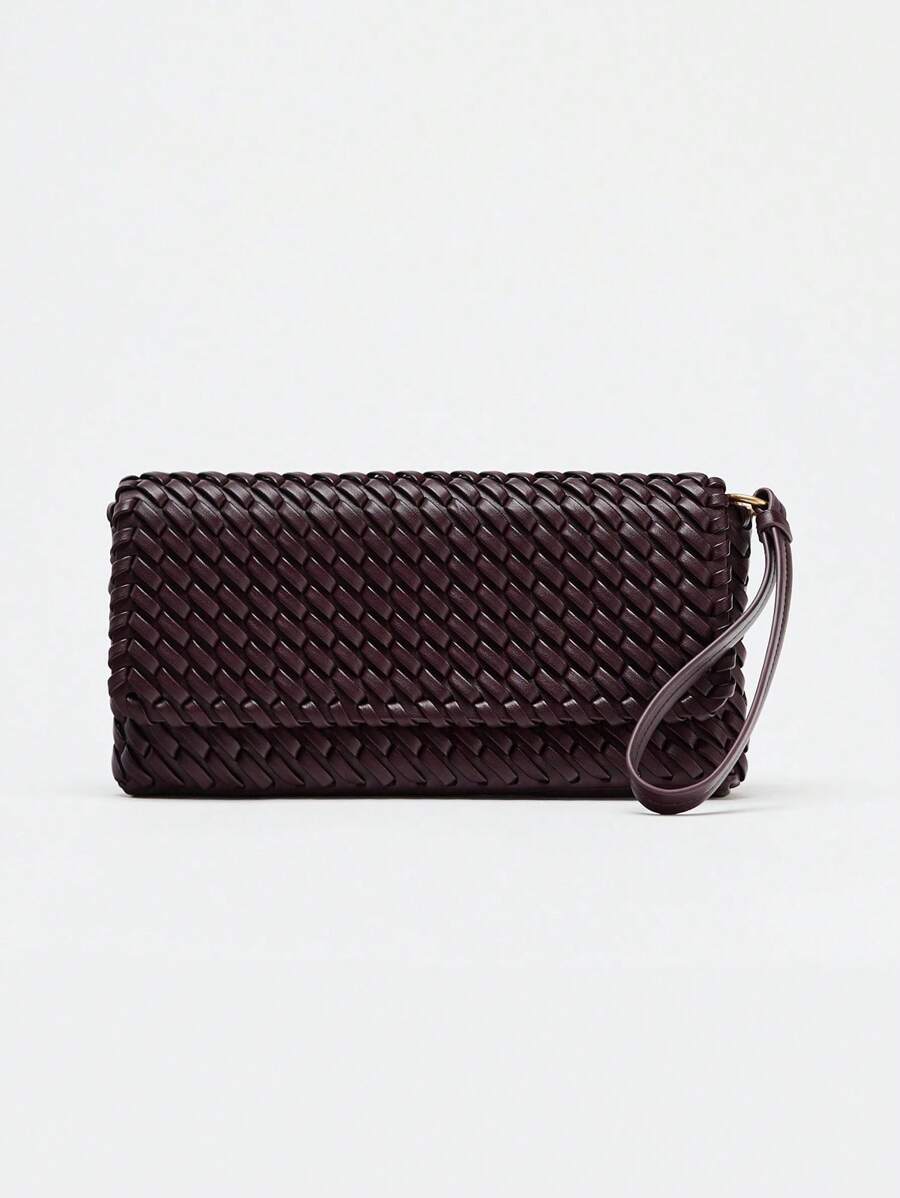 TRESSE — Woven Baguette Shoulder Bag