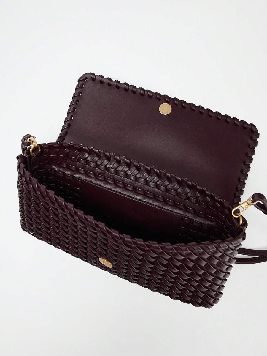 TRESSE — Woven Baguette Shoulder Bag