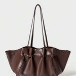 CHIFFONNÉ — Ruched Oversized Tote Bag Brown