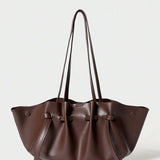 CHIFFONNÉ — Ruched Oversized Tote Bag Brown
