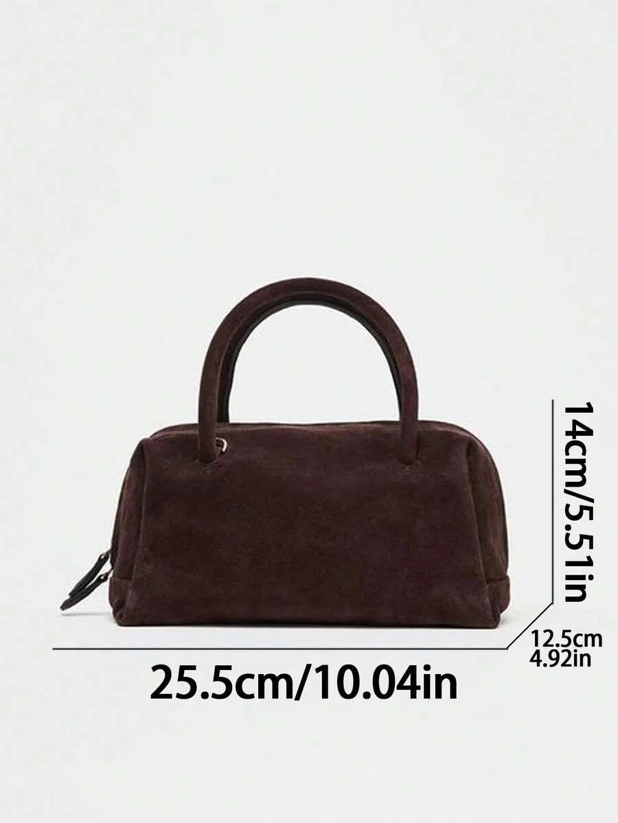 VELOURS — Suedette Boston Top Handle Bag