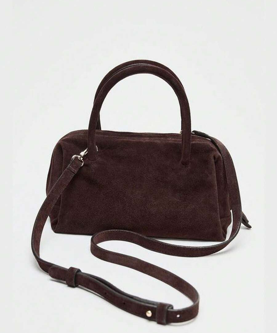 VELOURS — Suedette Boston Top Handle Bag