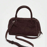 VELOURS — Suedette Boston Top Handle Bag