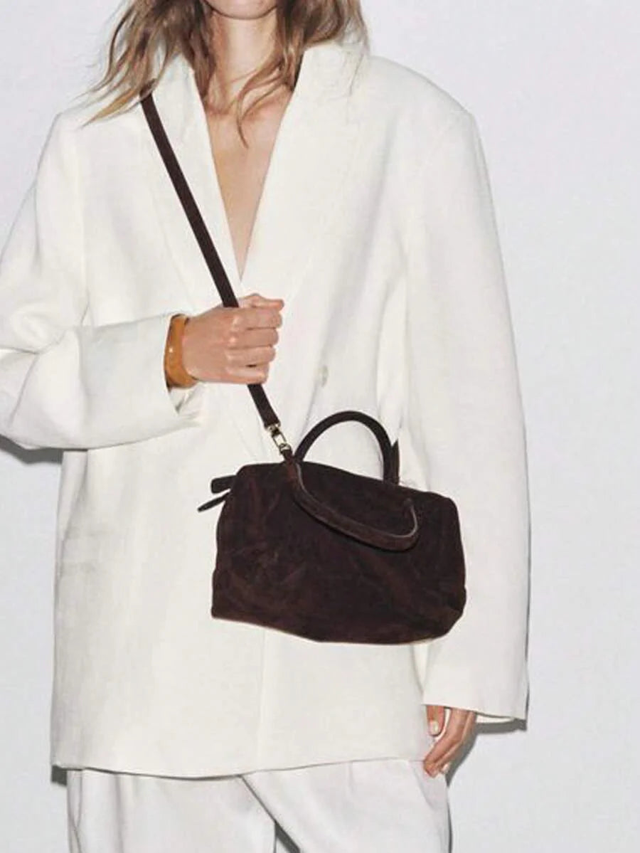 VELOURS — Suedette Boston Top Handle Bag