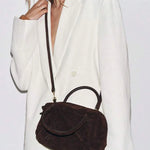 VELOURS — Suedette Boston Top Handle Bag