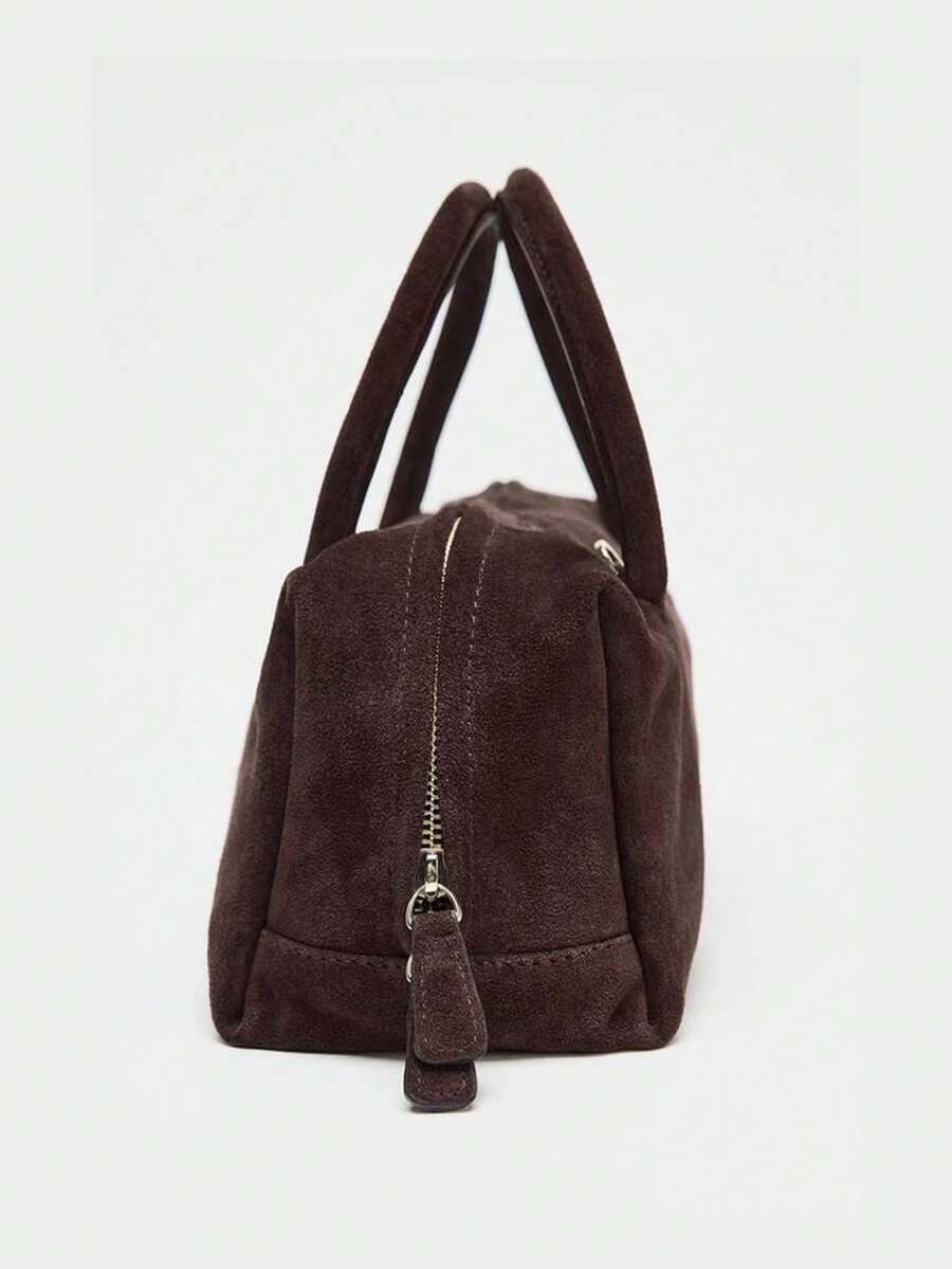 VELOURS — Suedette Boston Top Handle Bag