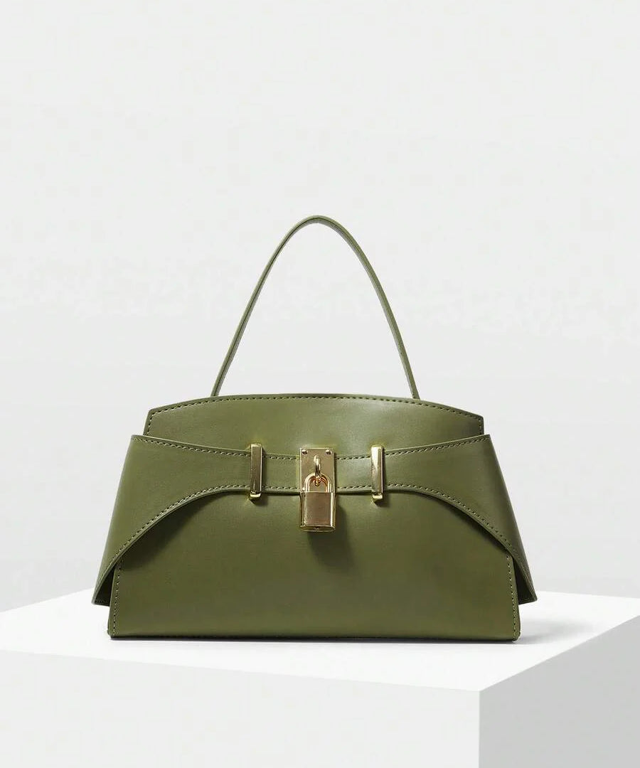 VERROU — Lock Detail Top Handle Bag Green