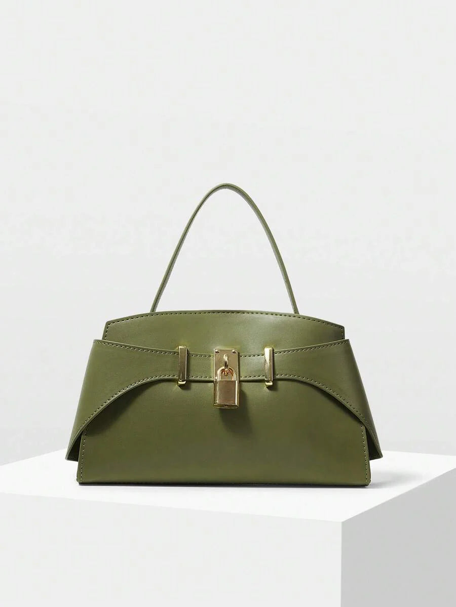 VERROU — Lock Detail Top Handle Bag Green