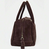 VELOURS — Suedette Boston Top Handle Bag