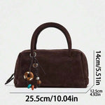 VELOURS — Suedette Boston Top Handle Bag