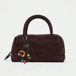 VELOURS — Suedette Boston Top Handle Bag