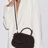 VELOURS — Suedette Boston Top Handle Bag