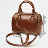 COGNAC — Mini Boston Top Handle Bag