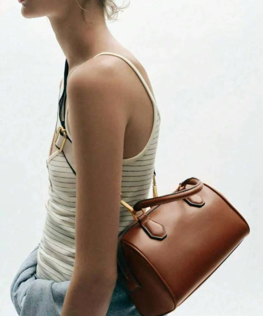 COGNAC — Mini Boston Top Handle Bag