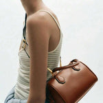 COGNAC — Mini Boston Top Handle Bag