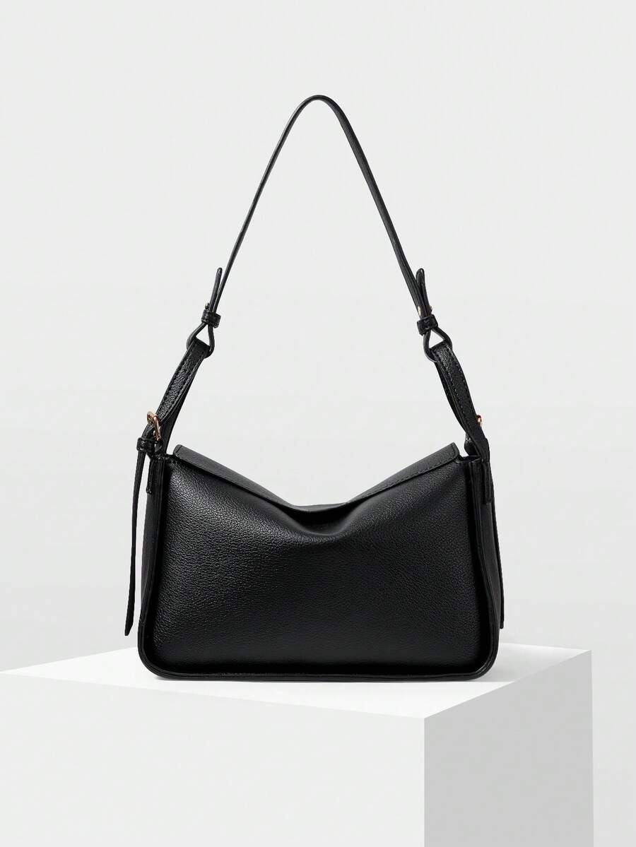 POULAIN — Soft Shoulder Hobo Bag Black