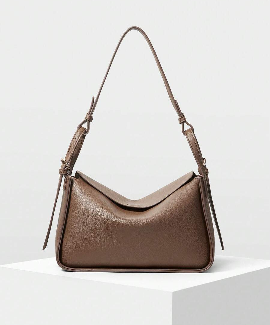 POULAIN — Soft Shoulder Hobo Bag Brown