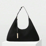 DUNE — Oversized Suede Hobo Bag Black