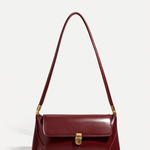 LOQUET — Retro Flap Baguette Bag Burgundy