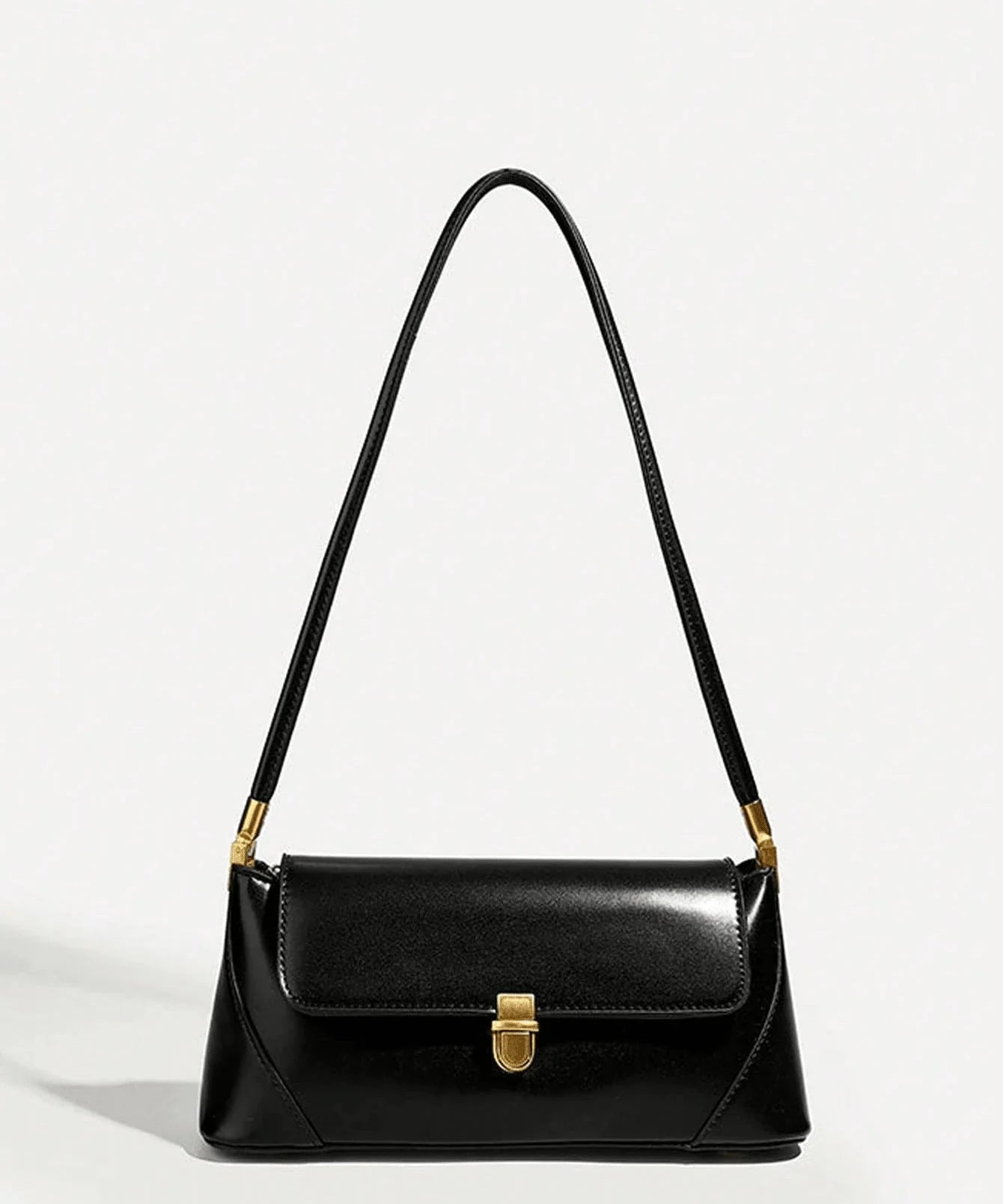 LOQUET — Retro Flap Baguette Bag Black