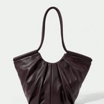 VOLANT — Ruffle Shoulder Tote Bag Red Violet