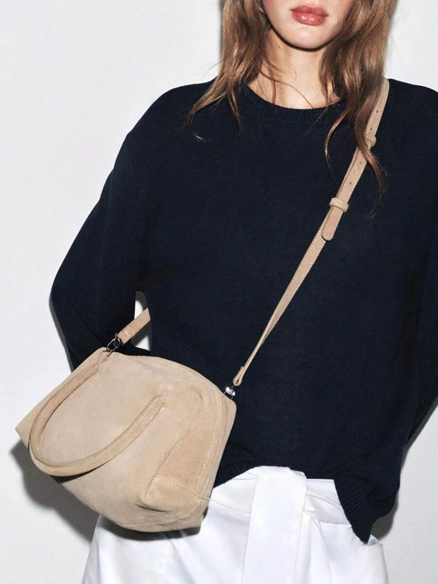VELOURS — Suedette Boston Top Handle Bag