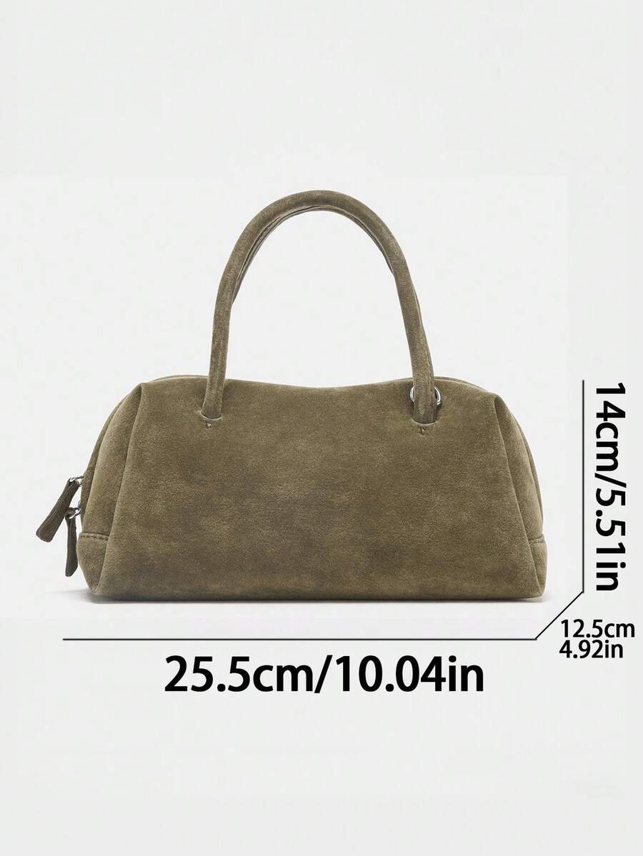 VELOURS — Suedette Boston Top Handle Bag