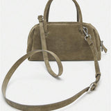 VELOURS — Suedette Boston Top Handle Bag