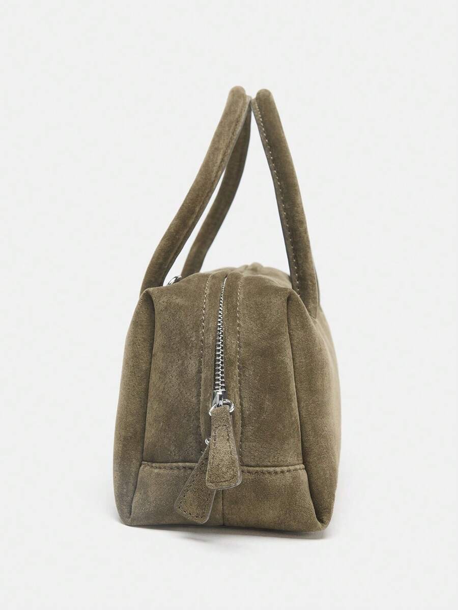 VELOURS — Suedette Boston Top Handle Bag