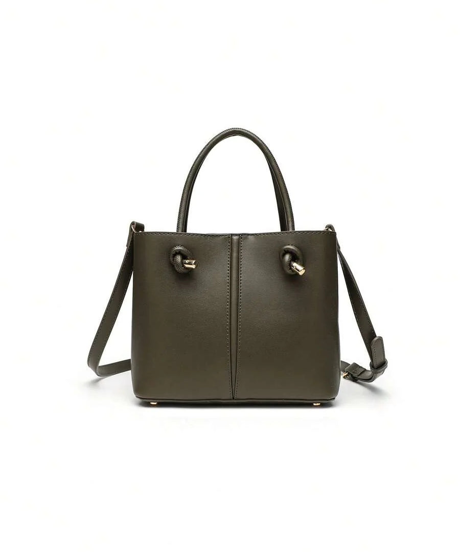 CÉLADON — Mini Structured Top Handle Tote Green