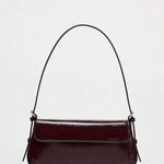 LAQUE — Glossy Patent Baguette Shoulder Bag