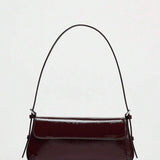 LAQUE — Glossy Patent Baguette Shoulder Bag