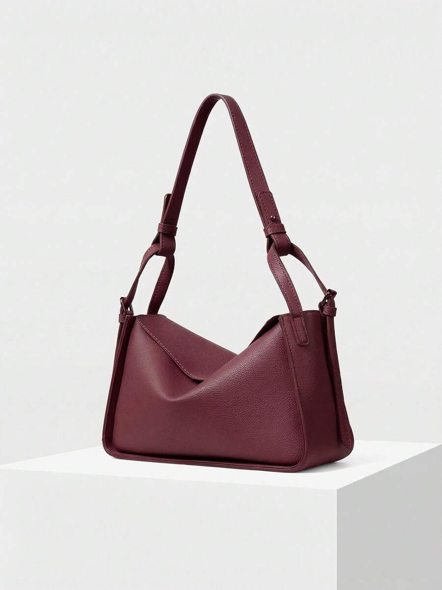 POULAIN — Soft Shoulder Hobo Bag Burgundy