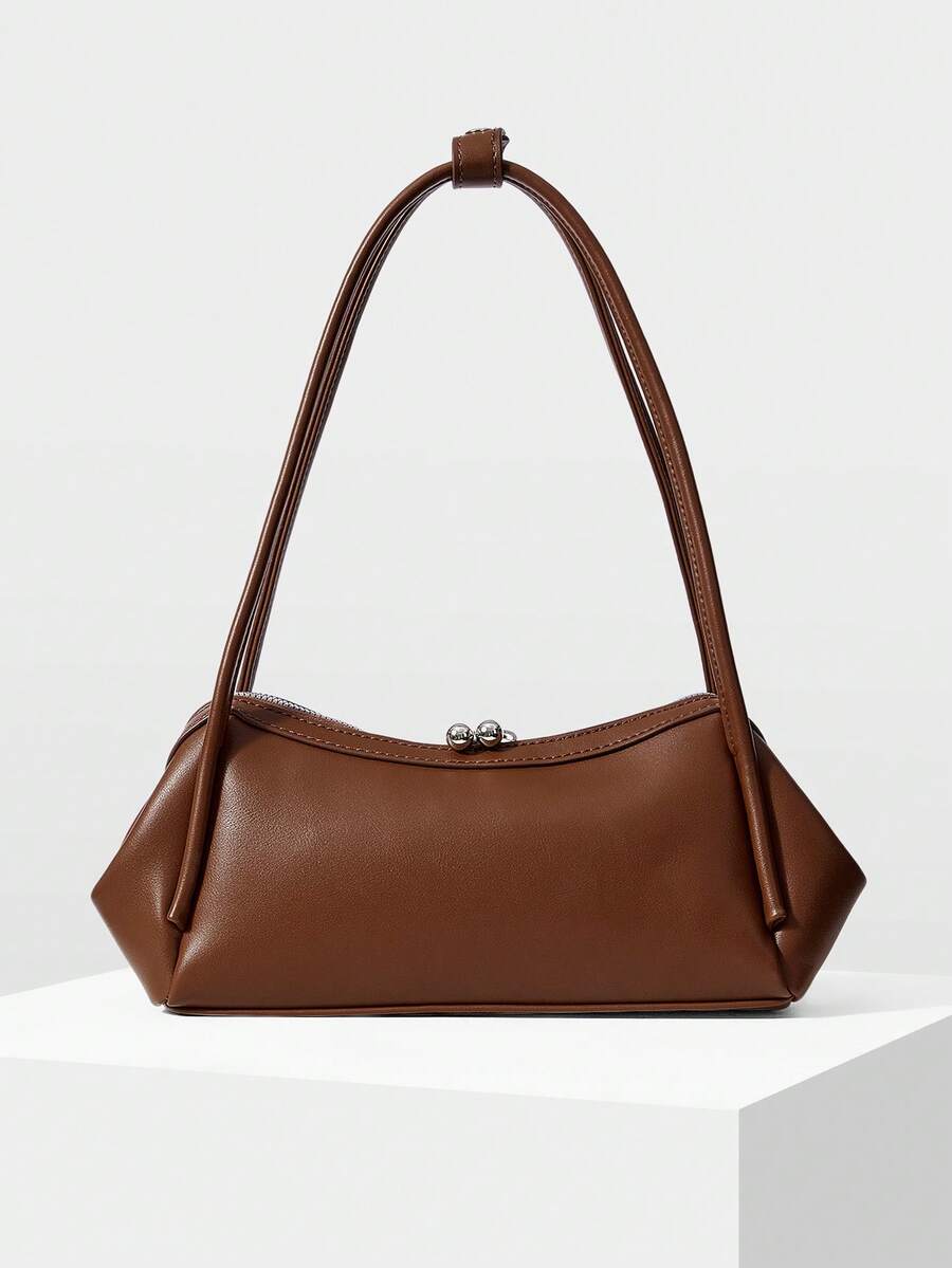 GALBE — Pleated Shoulder Bag Coffee