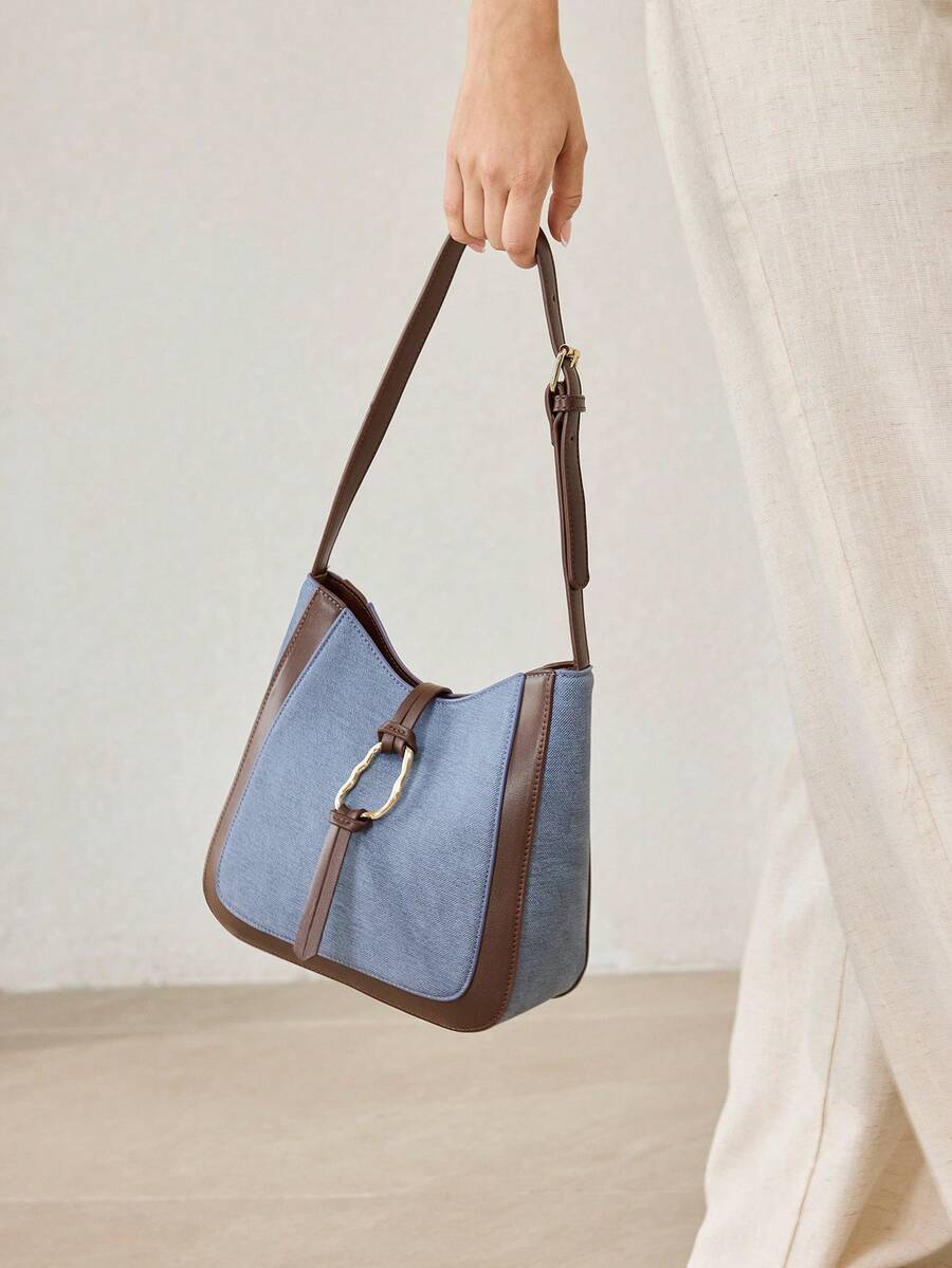 ANNEAU — Metal Ring Shoulder Hobo Bag