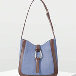 ANNEAU — Metal Ring Shoulder Hobo Bag Denim