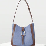 ANNEAU — Metal Ring Shoulder Hobo Bag Denim