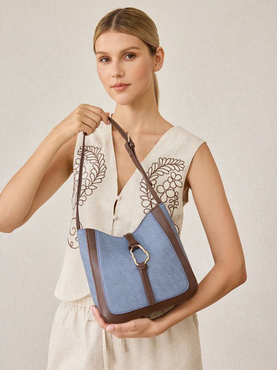 ANNEAU — Metal Ring Shoulder Hobo Bag