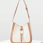 ANNEAU — Metal Ring Shoulder Hobo Bag Beige