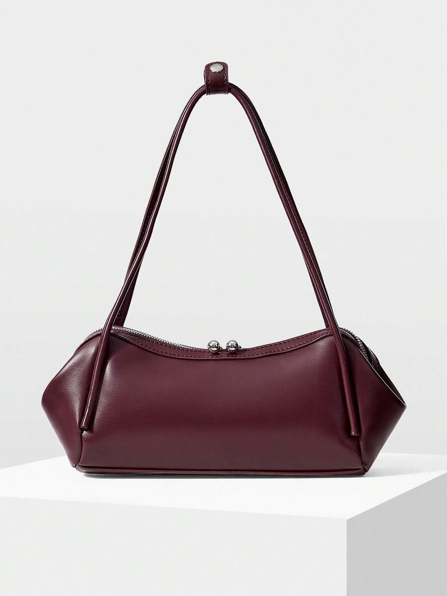 GALBE — Pleated Shoulder Bag Burgundy