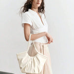 VOLANT — Ruffle Shoulder Tote Bag