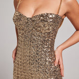 Golden Hour – Sequin Midi Dress
