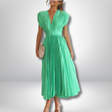 Aria - Maxi Dress with V-neck and Pleats